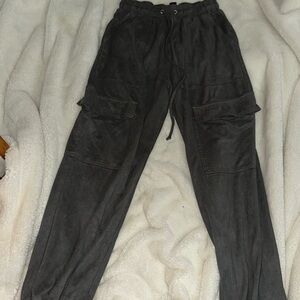 Velvet cargo pants